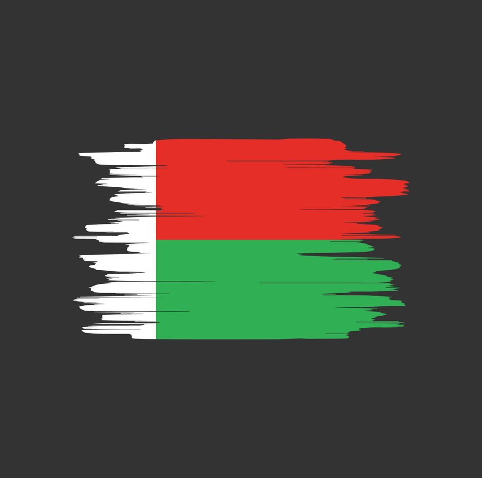 Pinselstriche der Madagaskar-Flagge vektor