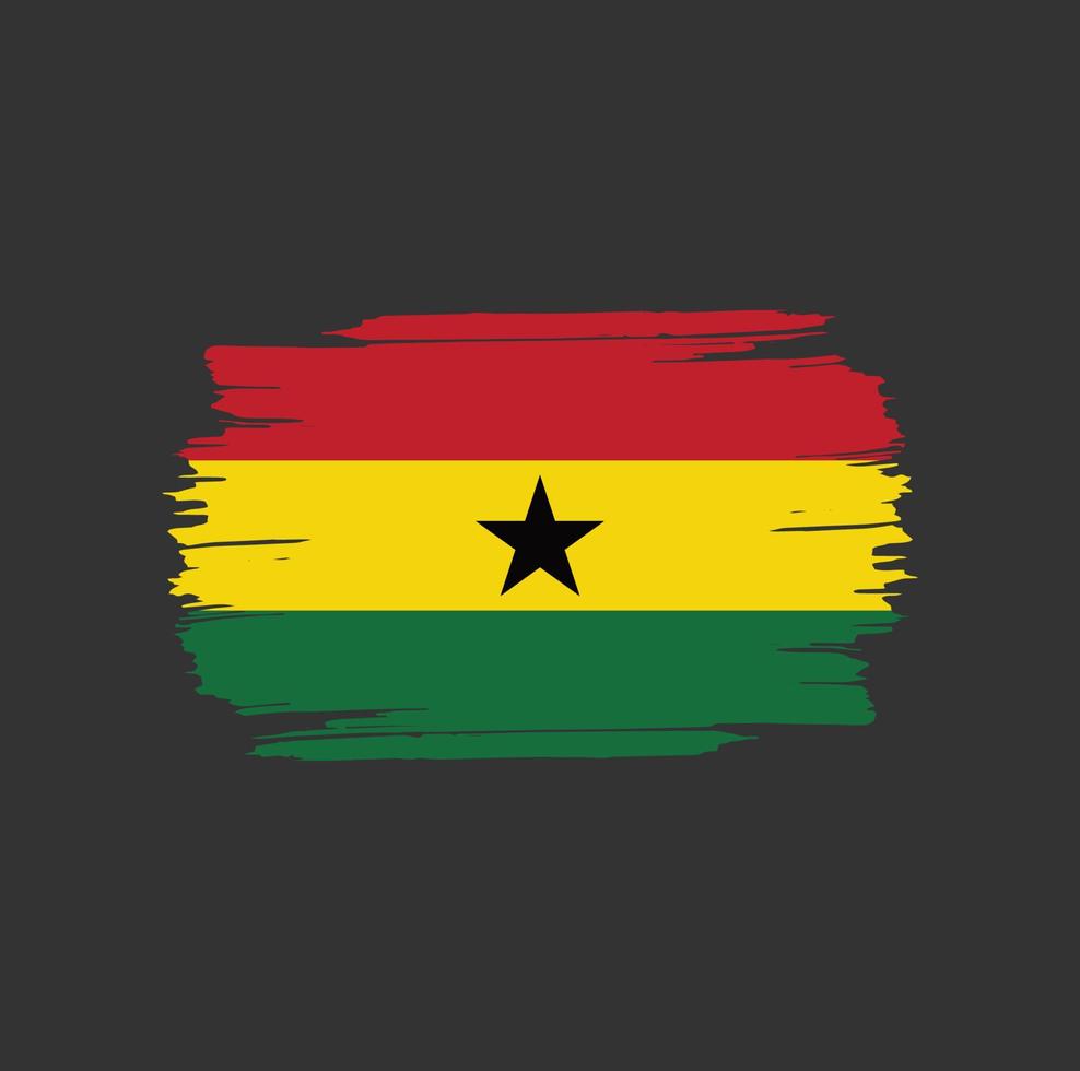 ghana flagga penseldrag. nationella flaggan vektor