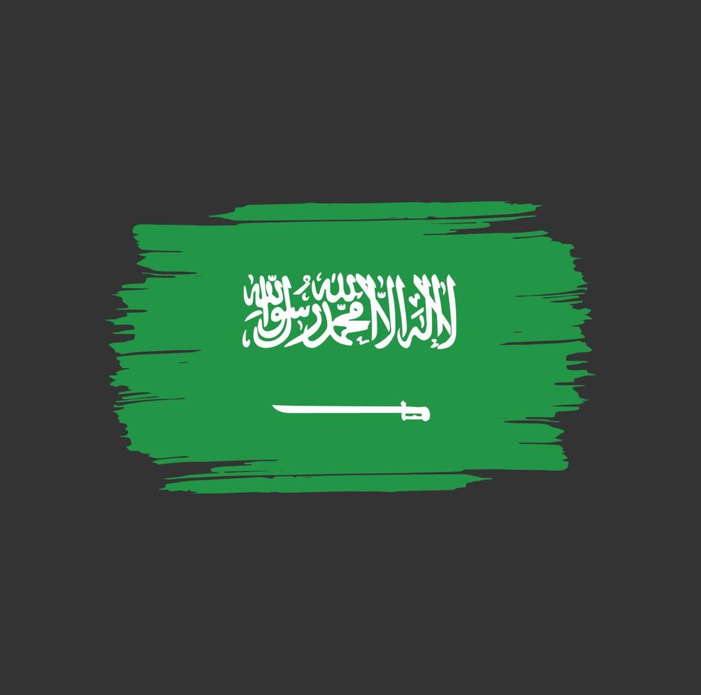 Pinselstriche der saudi-arabischen Flagge. nationale Landesflagge vektor