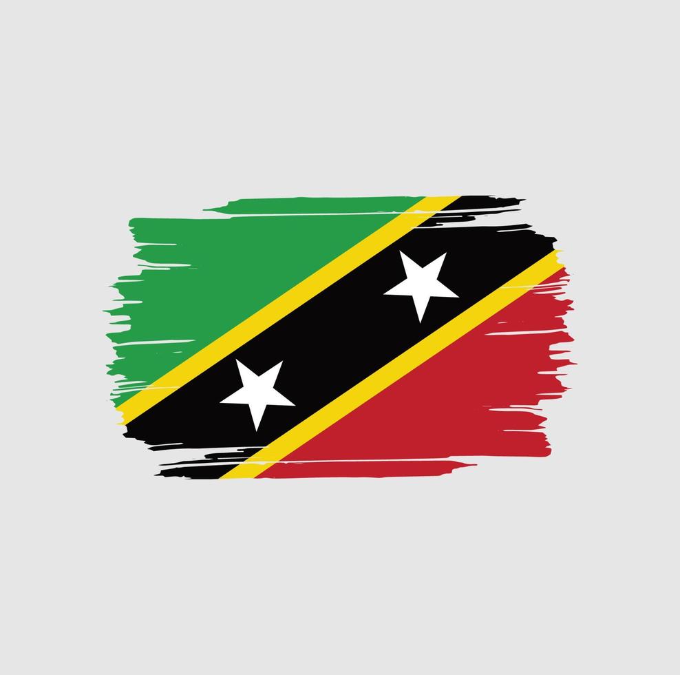 saint kitts och nevis flagga penseldrag. nationella flaggan vektor