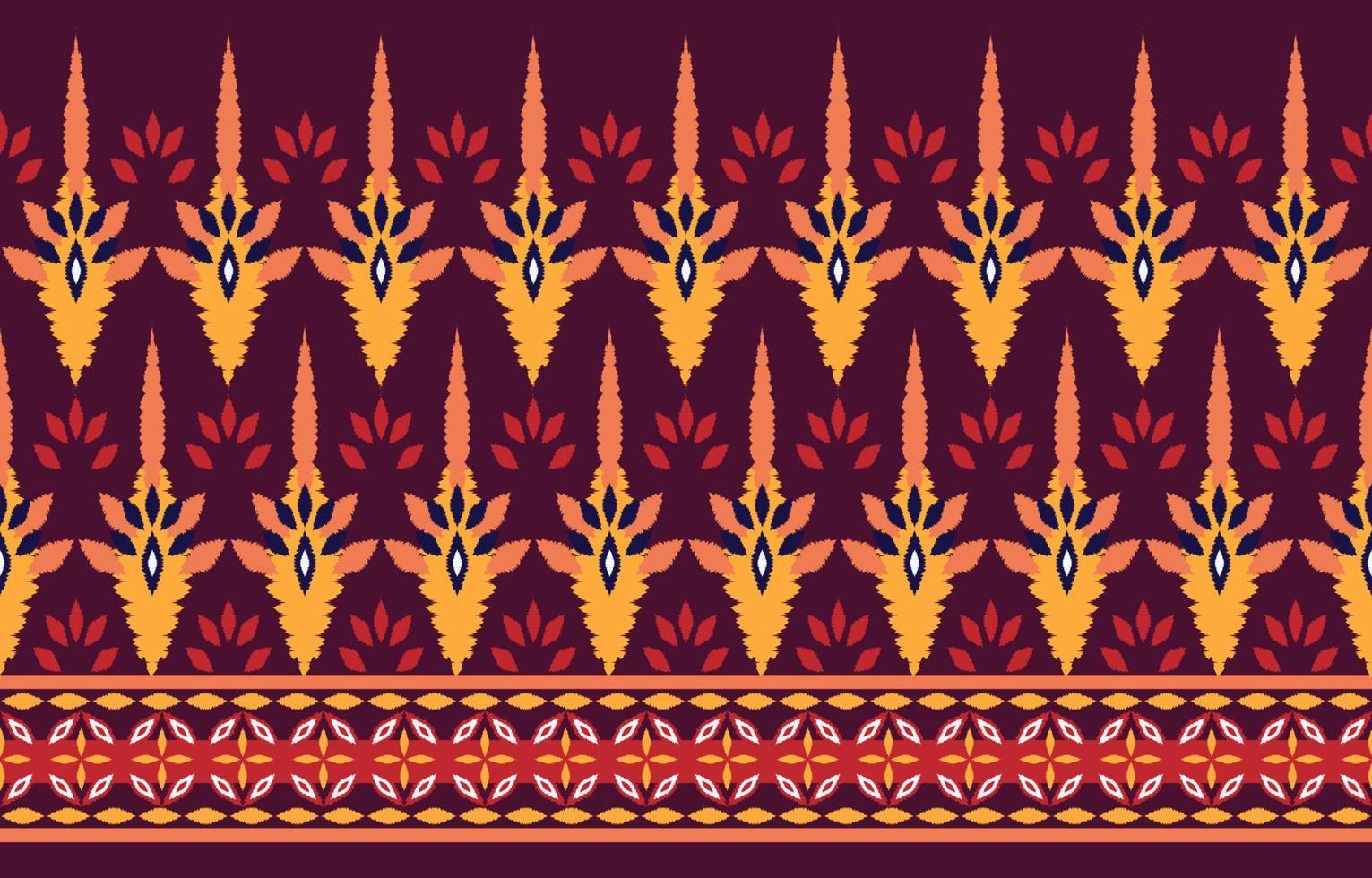 vacker etnisk abstrakt ikatkonst. sömlösa mönster i tribal, folklig broderi och mexikansk stil. Aztekisk geometrisk konst prydnad print.design för matta, tapeter, kläder, tyg, omslag, textil vektor