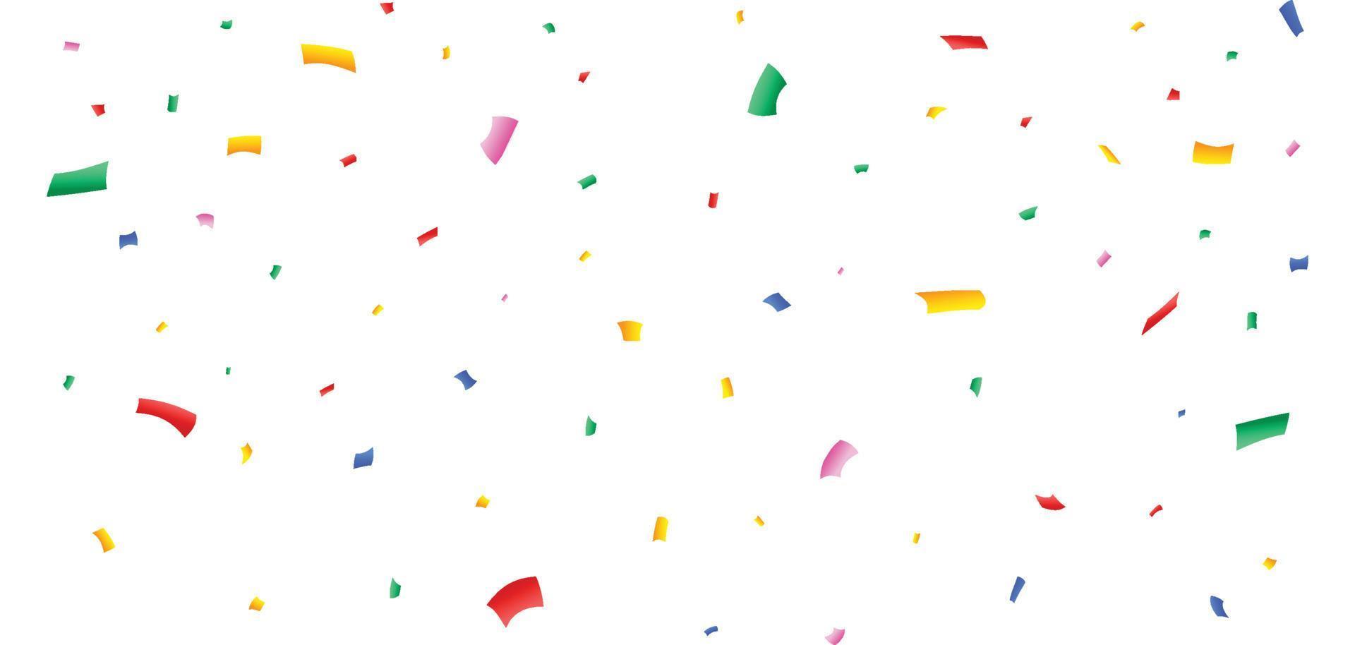 färgglada konfetti och glitter explosion på en vit bakgrund. multicolor part konfetti och folie papper faller bakgrund. festival och födelsedagsfirande ramelement vektor. vektor