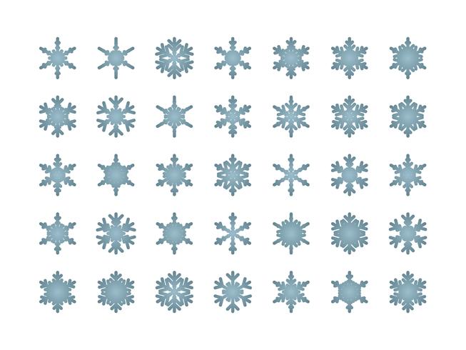 Snöflingor isolerade uppsättning vektor