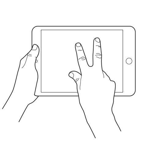 Gesten-Symbol für Tablet-Touch-Geräte verkleinern. vektor