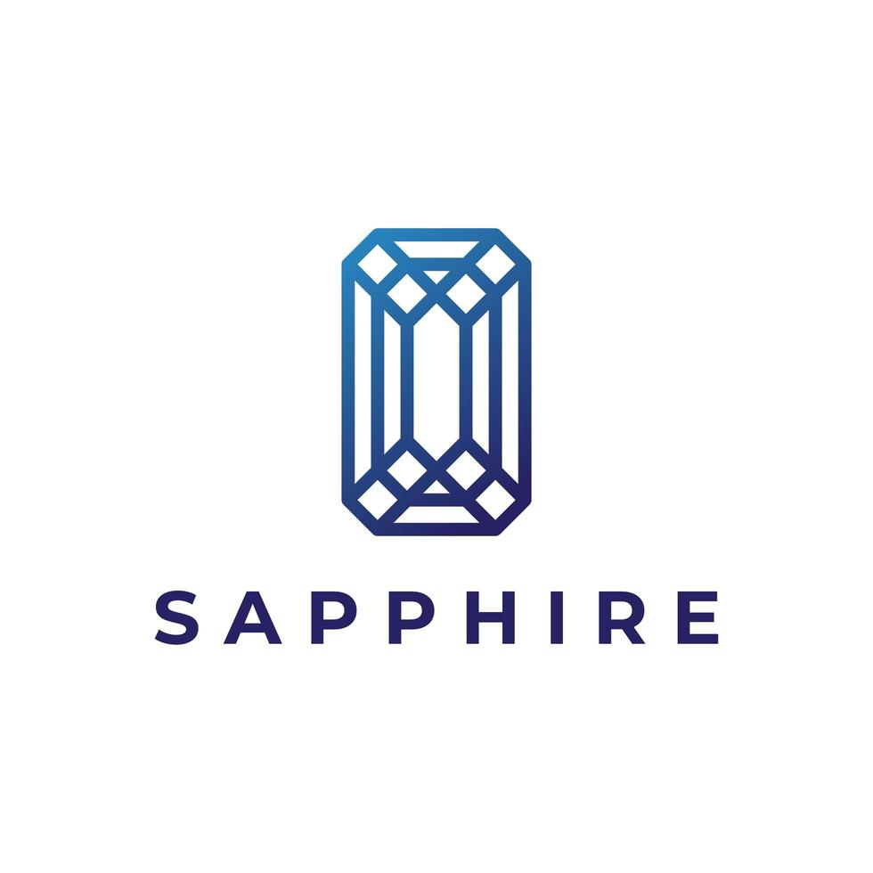 blaues Saphir-Logo-Design vektor