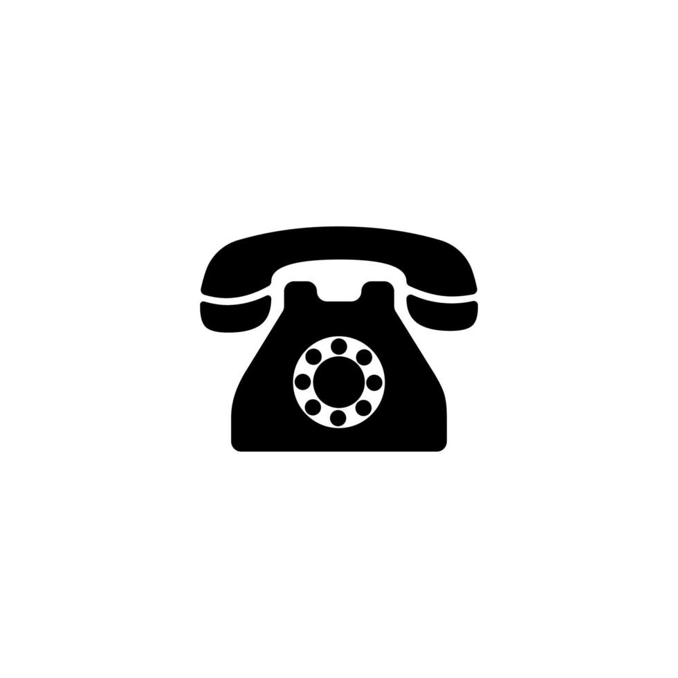 einfache runde Telefontaste im alten Stil des Telefonsymbols Vektor