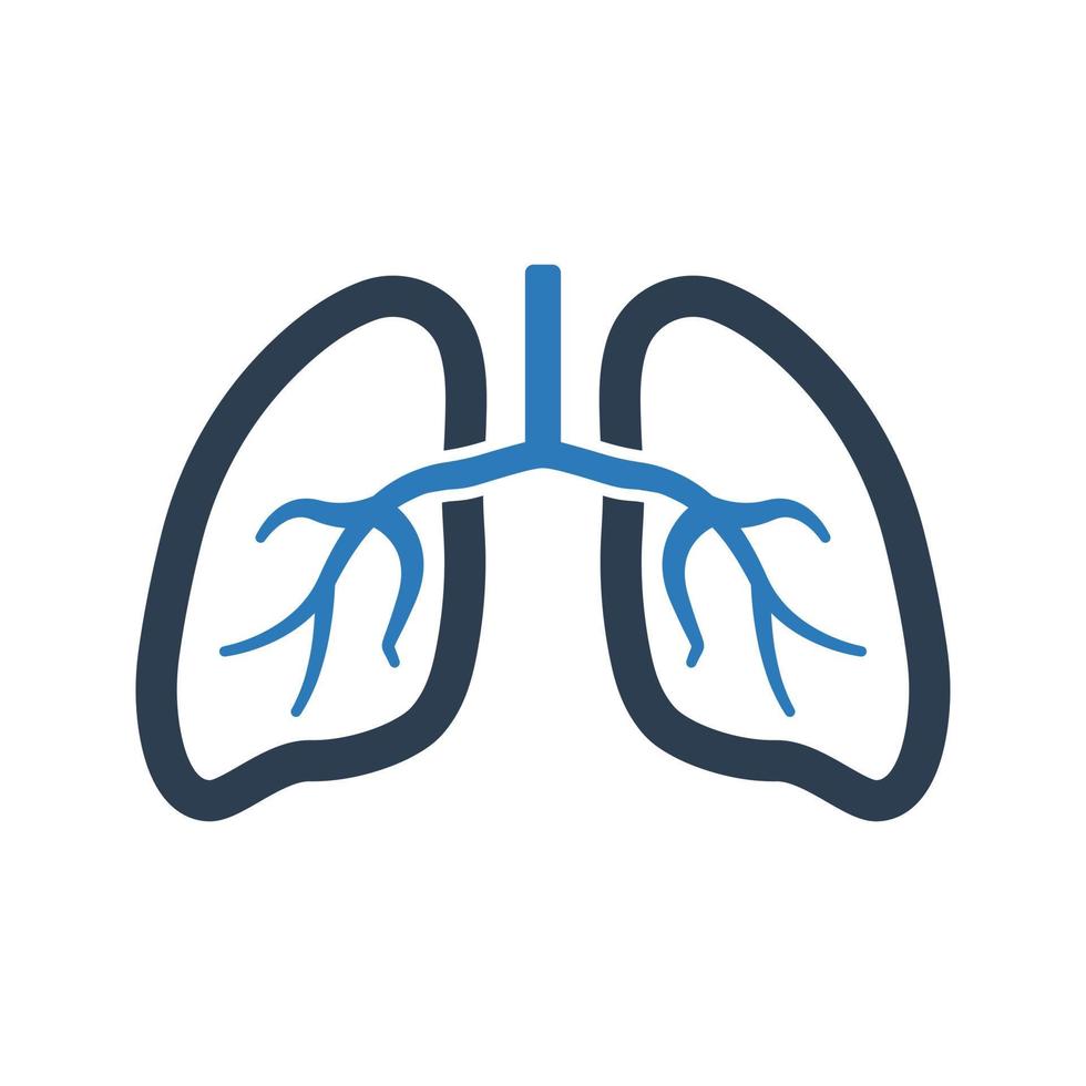 Lungensymbol auf weißem Hintergrund vektor