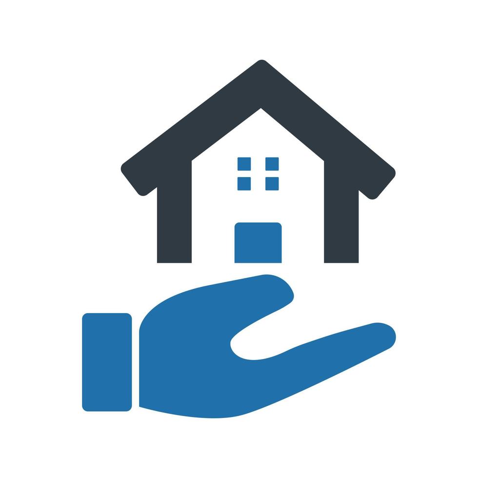 Immobilien-Support-Symbol auf weißem Hintergrund vektor