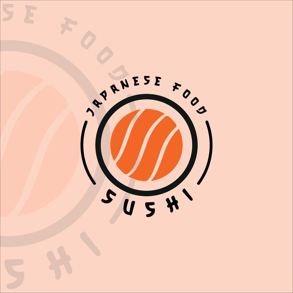 sushi logotyp vektor illustration mall ikon grafisk design. japansk matrulle tecken eller symbol för restaurang och affärsidé med typografi stil