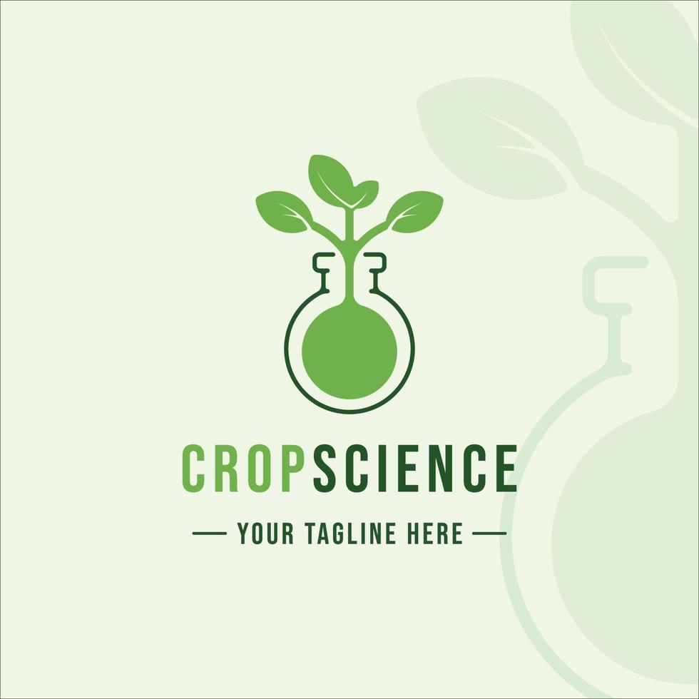 jar pflanze crop science logo vintage umriss vektor illustration vorlage symbol grafikdesign. Öko- und Umweltzeichen oder Symbol für kreatives Konzept der Landwirtschaft