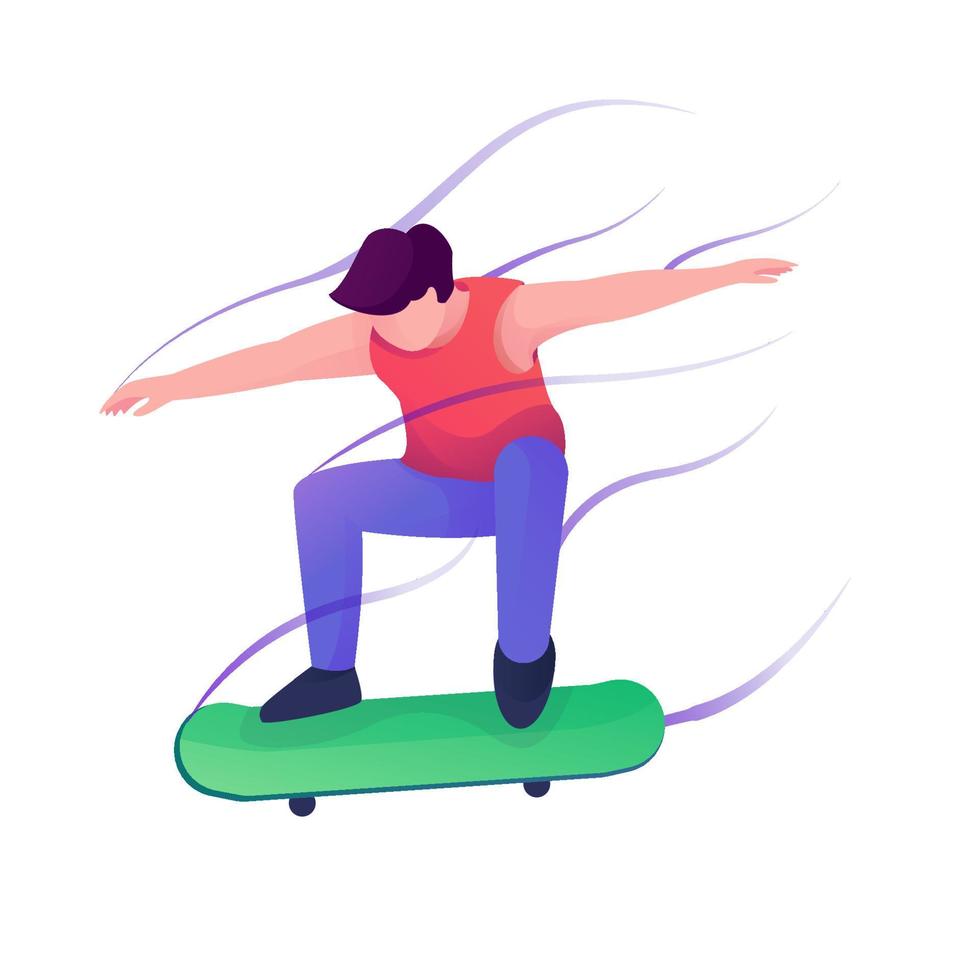 Person auf einem Skateboard vektor