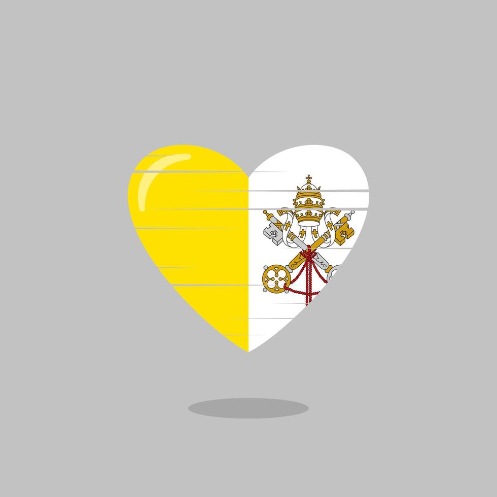 vatikanische flagge geformte liebesillustration vektor