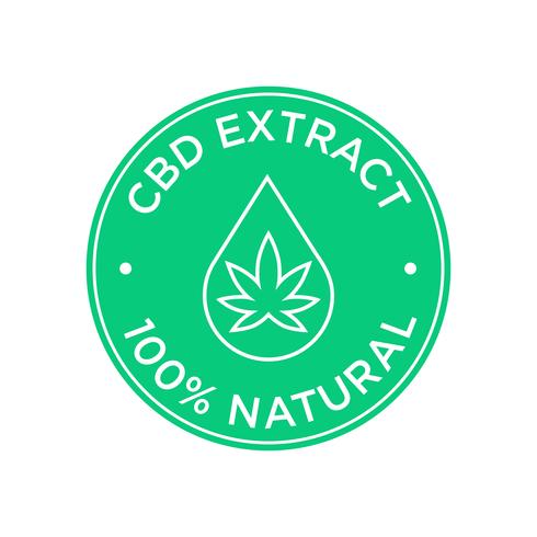 CBD Extract-ikonen. 100 procent naturligt. vektor