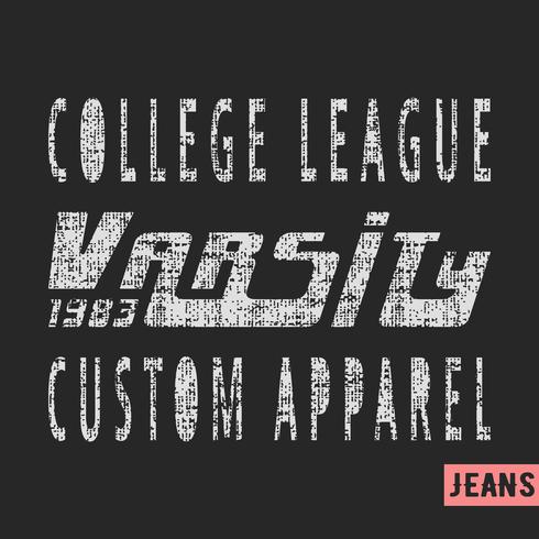 College League Vintage Briefmarke vektor