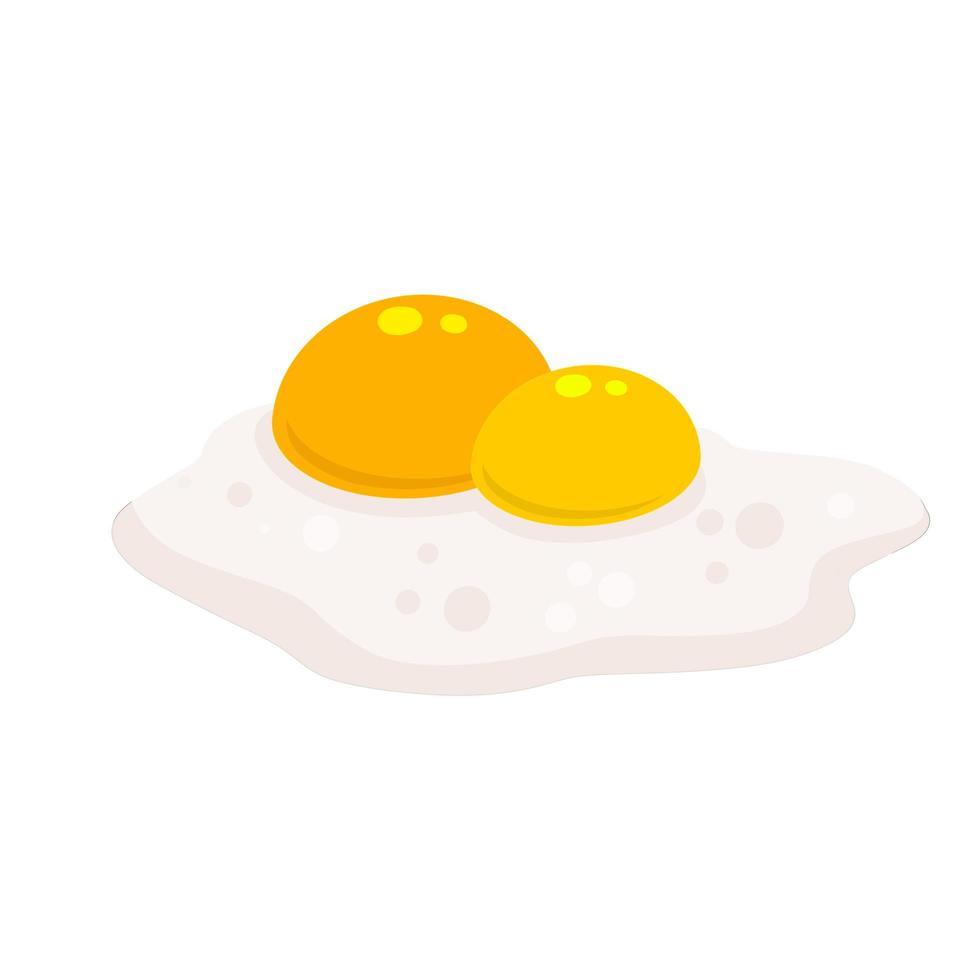 Rührei. gesundes Frühstück. flache karikatur lokalisiert auf weißem hintergrund vektor