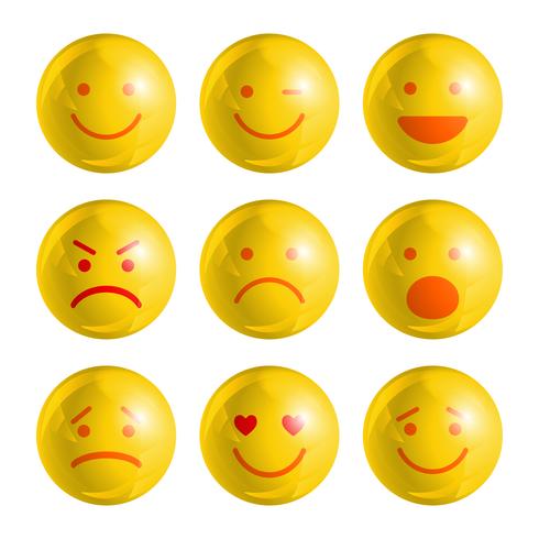 Emoji uttryckssymboler set vektor