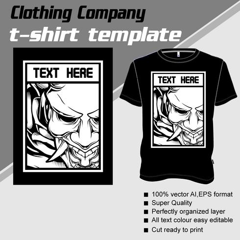 T-Shirt-Vorlage, voll editierbar mit dämonischen Vektor