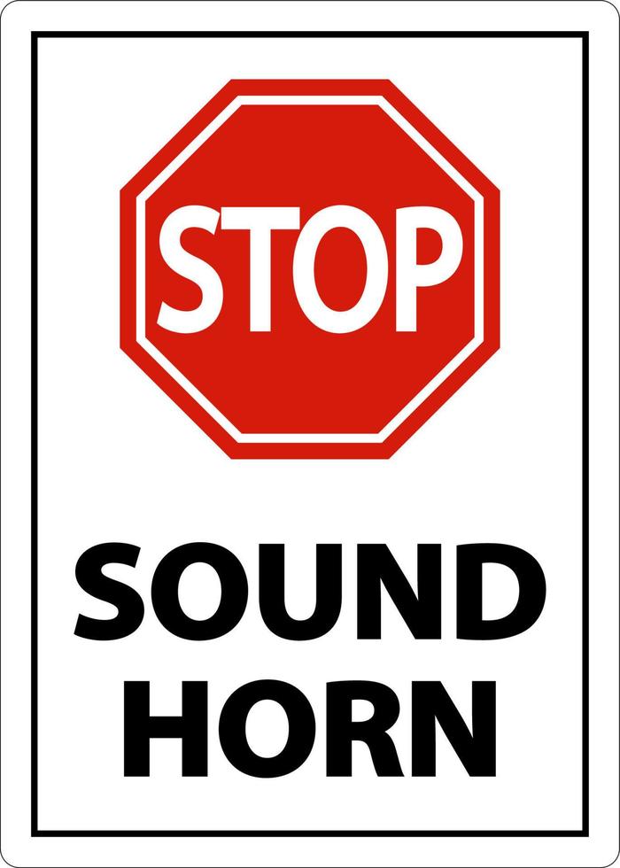 2-vägs stopp ljud horn tecken på vit bakgrund vektor