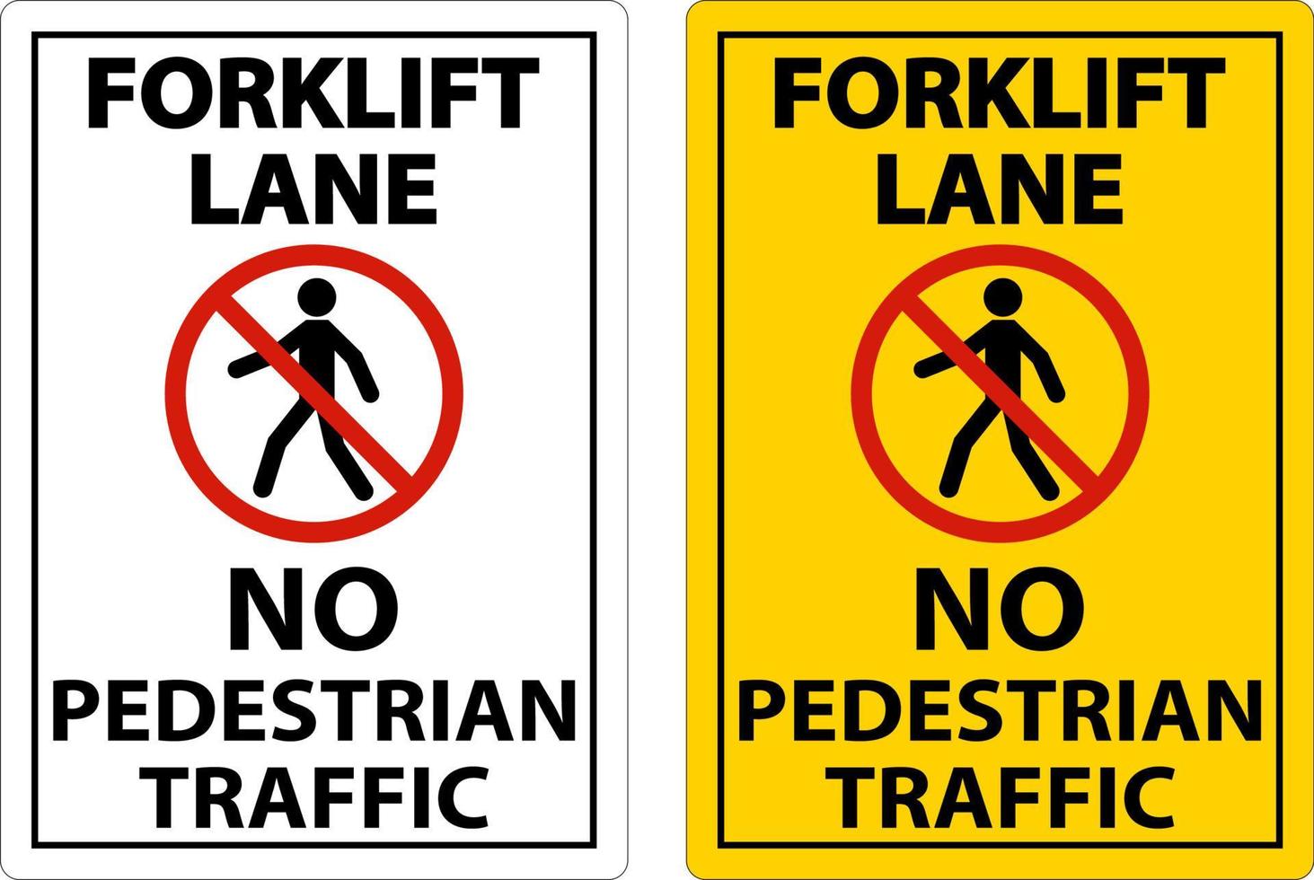 2-Wege kein Fußgängerverkehrszeichen auf weißem Hintergrund vektor