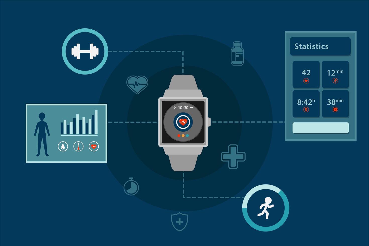 Infografik-Smartwatch-Vektordesign vektor