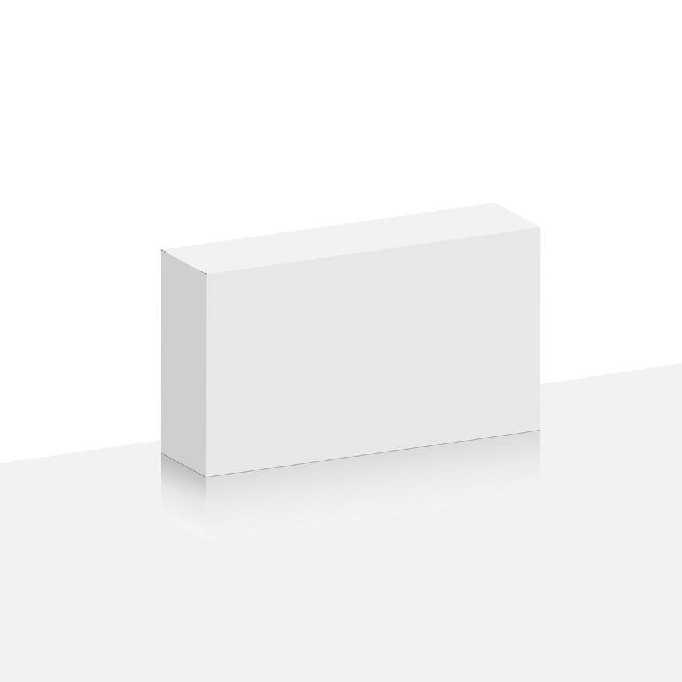 realistisk vit låda 3d mockup, medicin produkt 3d vektor