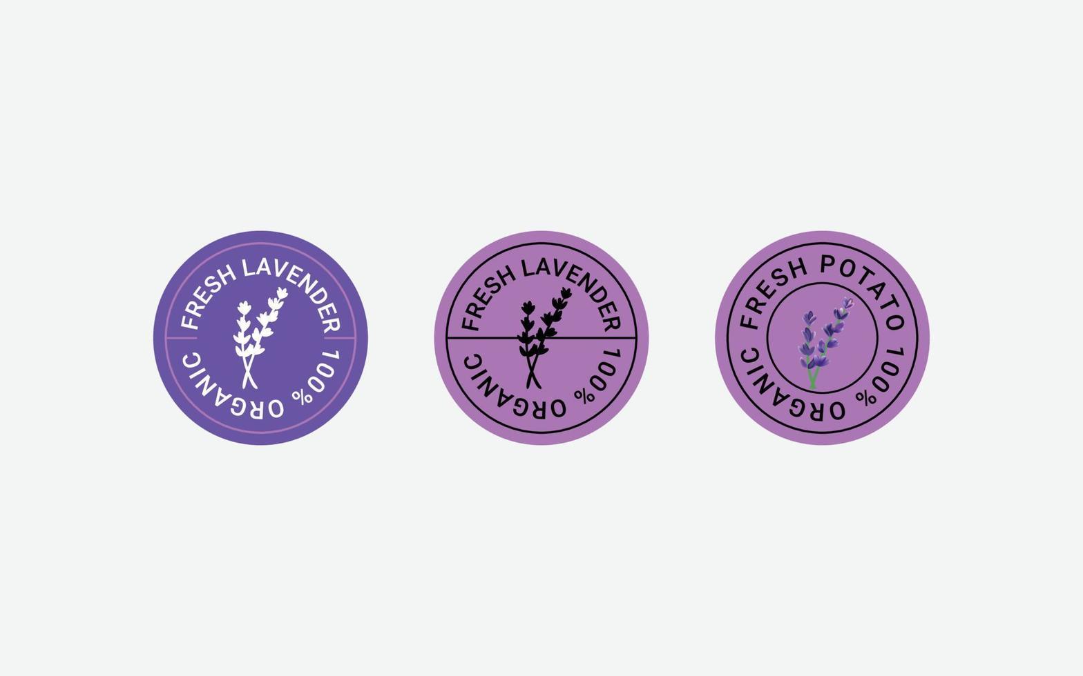 lavendel stämpel design set. stämpel logotyp samling. lavendel stämpel märke etikett design set. element för design, reklam, förpackning av lavendelprodukter vektor