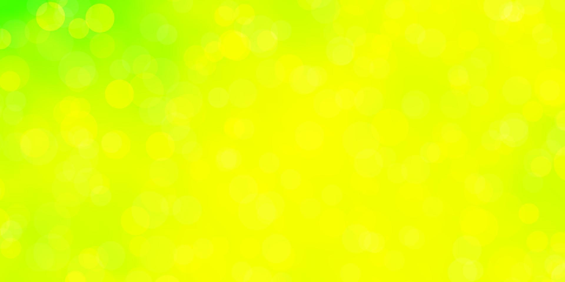 ljusgrönt, gult vektormönster med cirklar. vektor