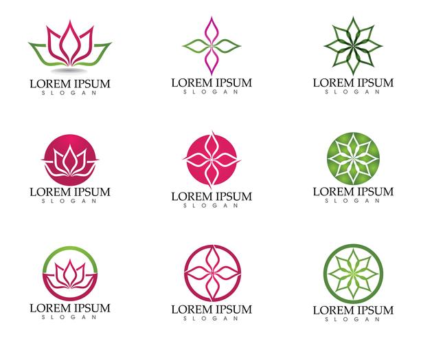 Lotus Flower Sign för Wellness, Spa och Yoga. Vektor illustration
