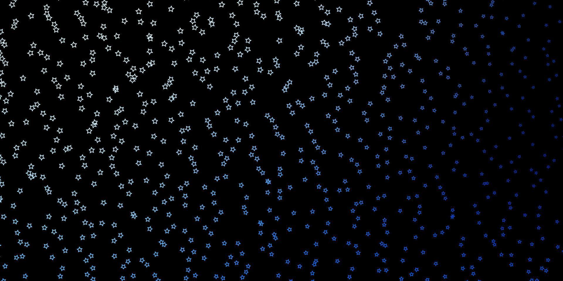 dunkelblauer Vektorhintergrund mit bunten Sternen. vektor