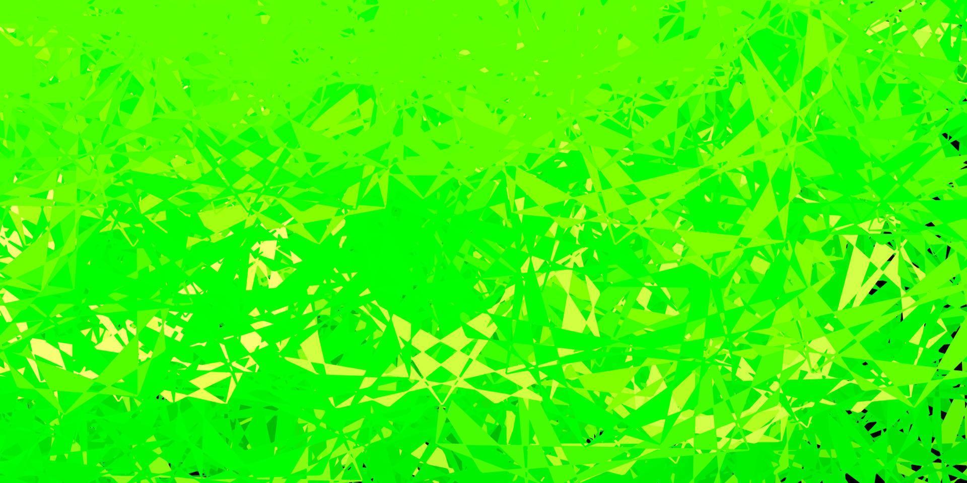 hellgrüne, gelbe Vektorschablone mit Dreiecksformen. vektor