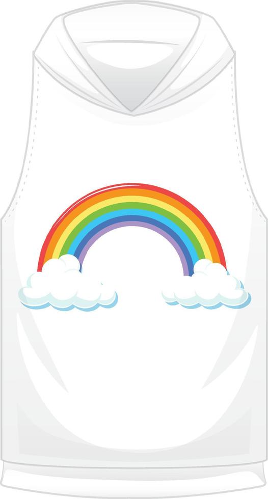 weißer Hoodie mit Regenbogenmuster vektor