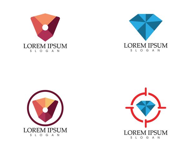 Diamantensuche Insurane Logo Template-Vektor-Icons vektor