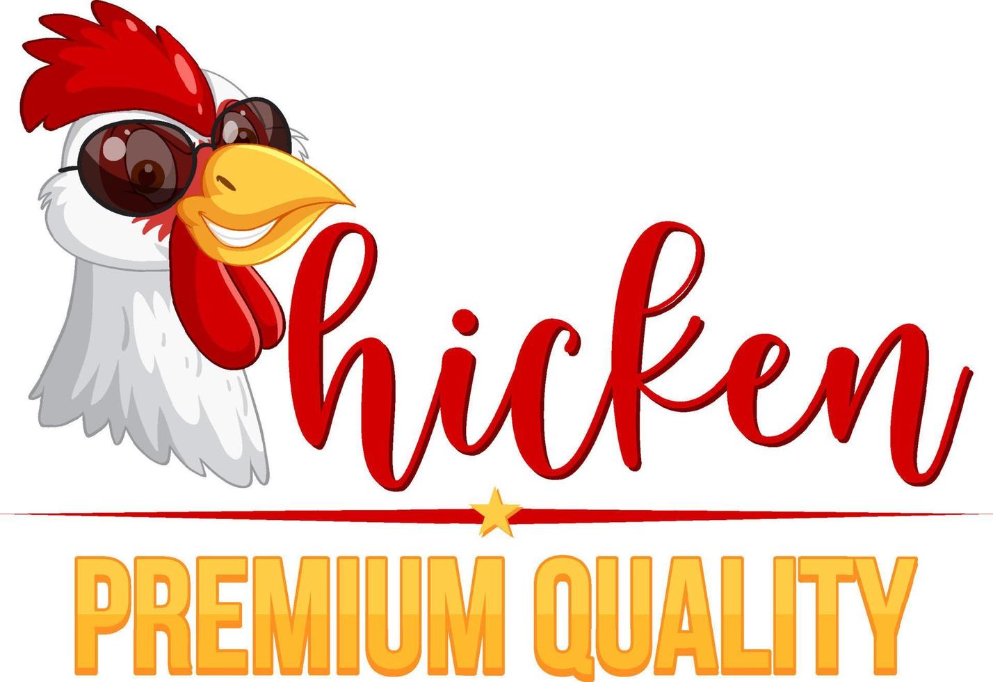 Hühner-Premium-Qualitätslogo mit lustigem Huhn vektor