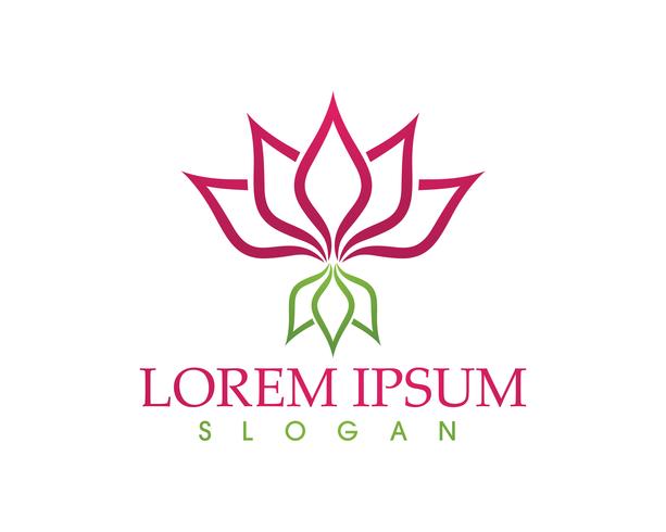 Lotus Flower Sign för Wellness, Spa och Yoga vektor