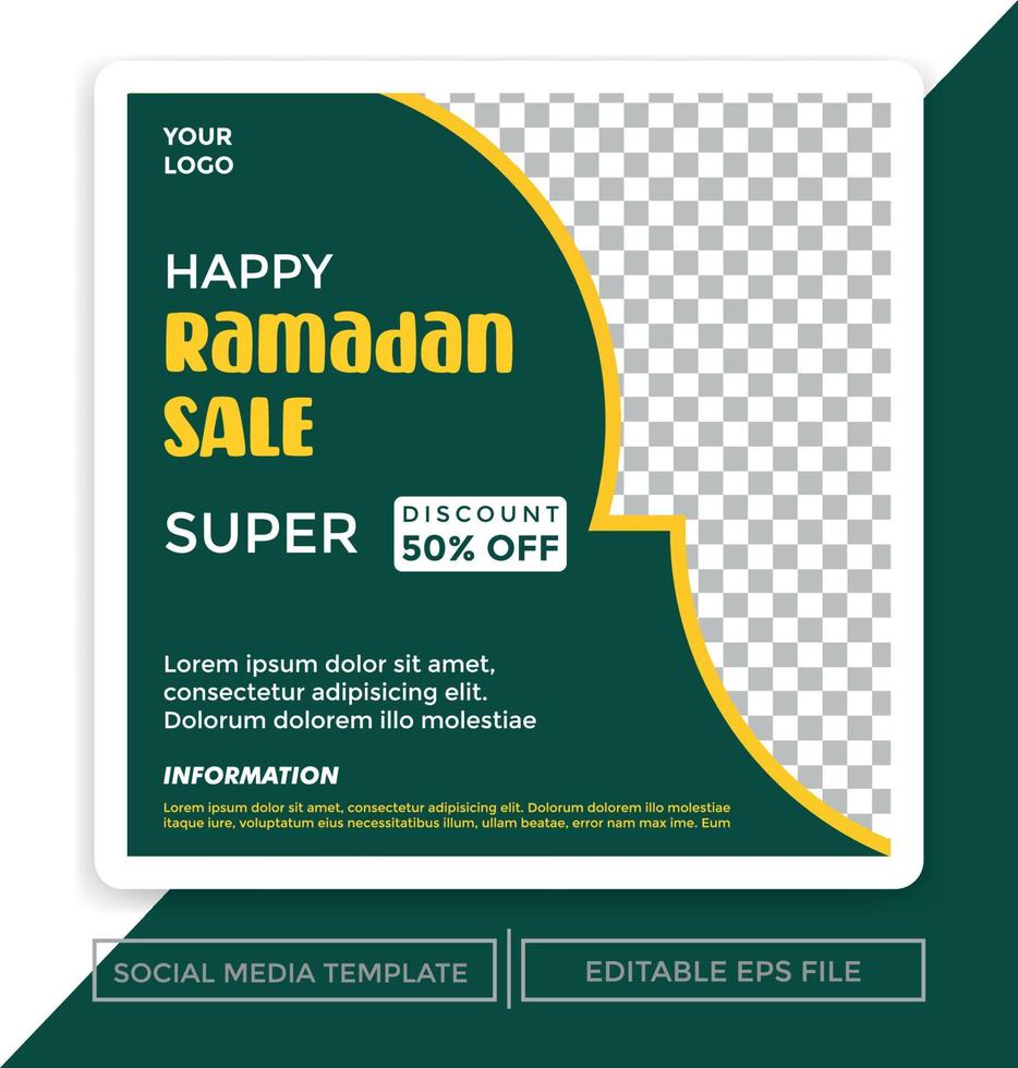 Ramadan-Verkaufsthema Social-Media-Beitragsvorlage vektor