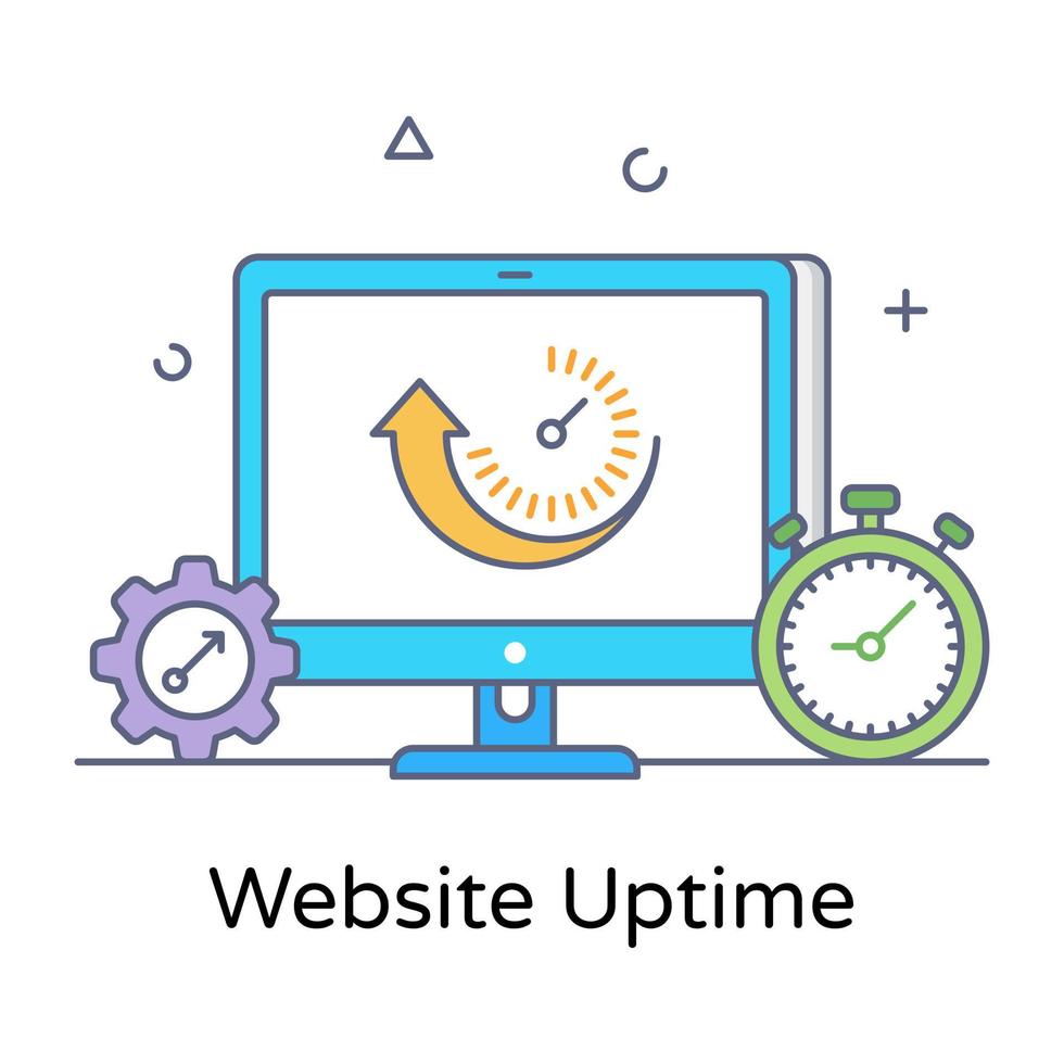 Symbol für flache Umrisse der Website-Verfügbarkeit vektor