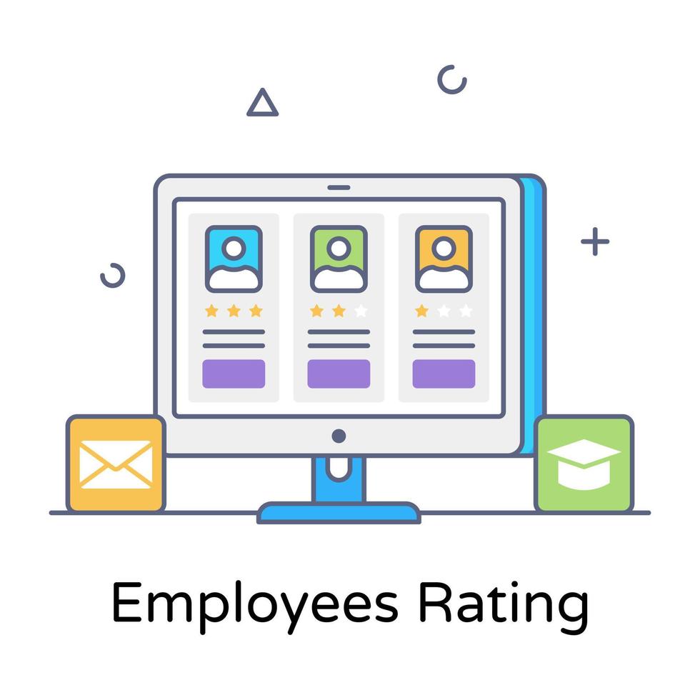 online anställda betyg platt vektor