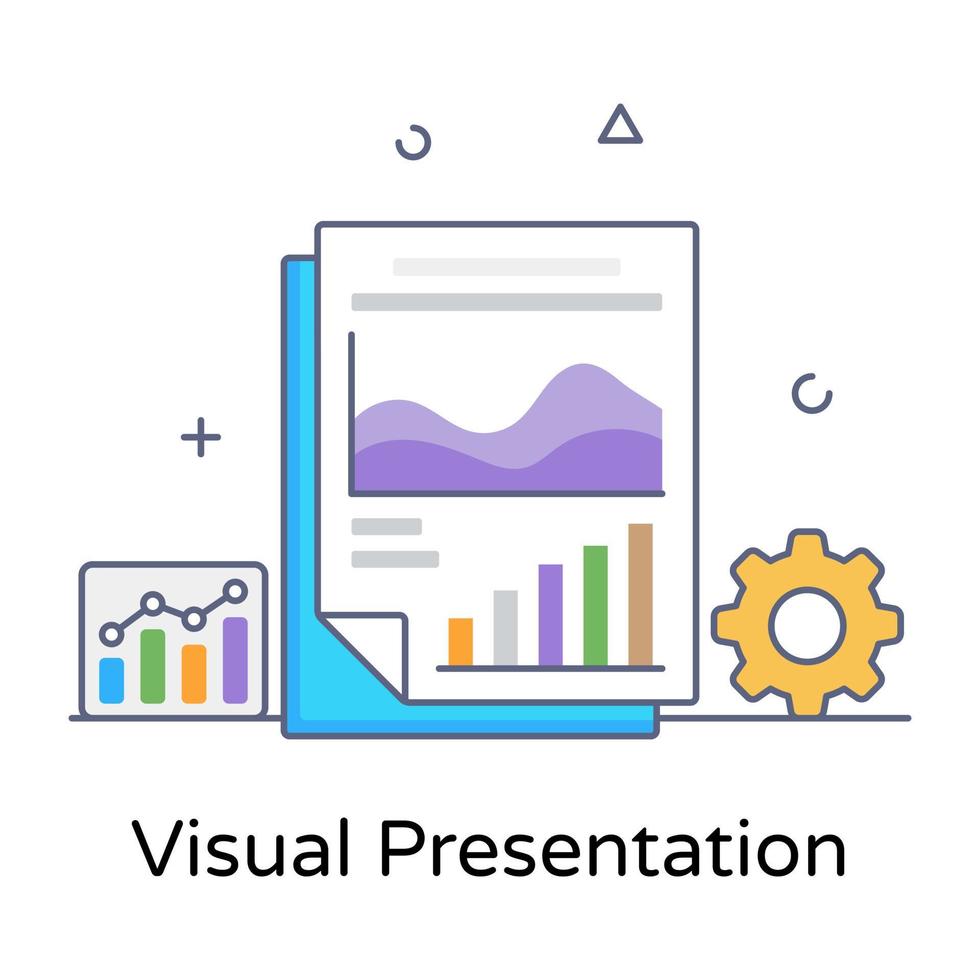 konzeptionelle farbenfrohe Designikone der visuellen Präsentation vektor