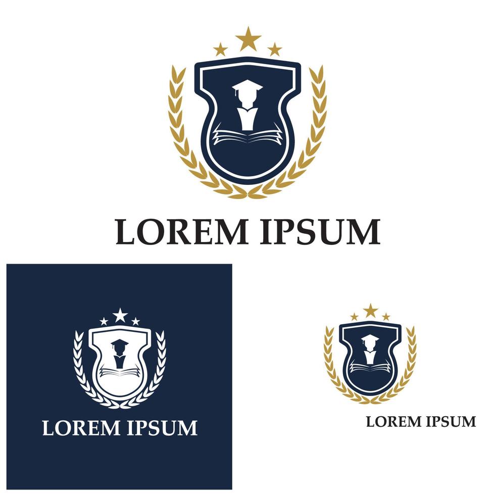 universitetsakademi skola och kurs logotyp designmall vektor