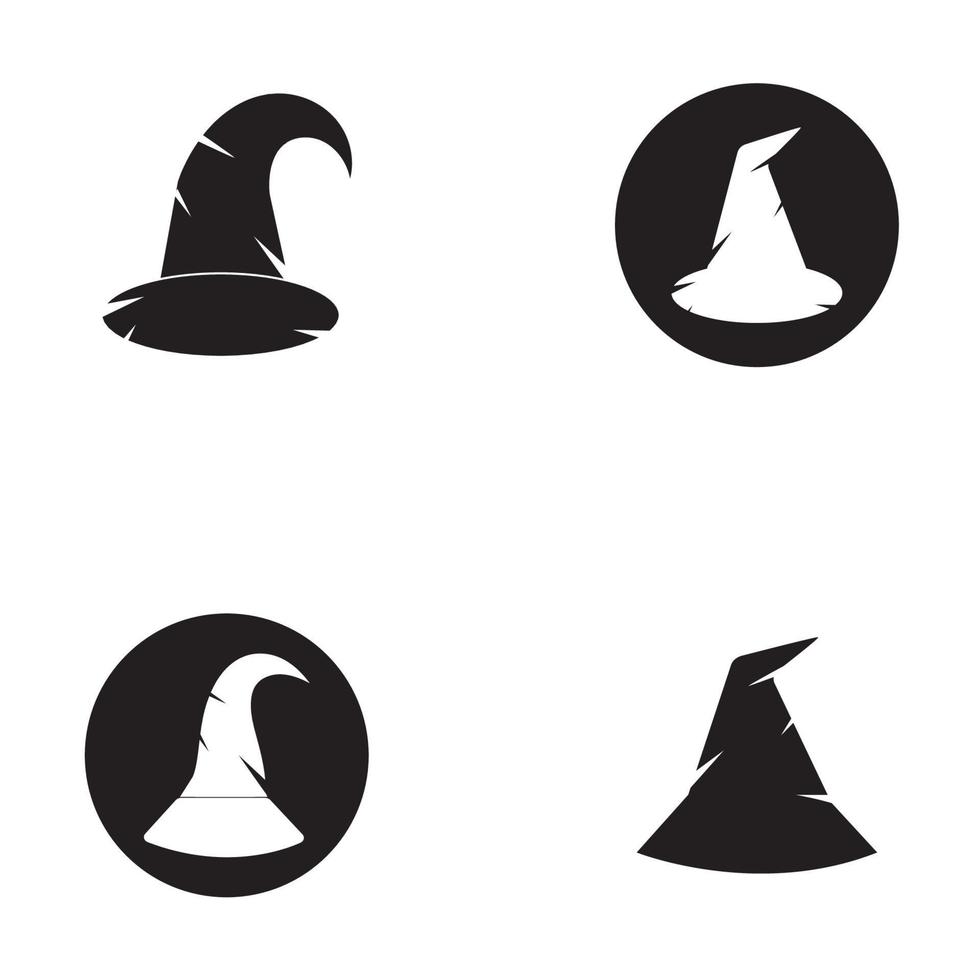 Wizard-Cap-Charakter-Logo-Vektorvorlage vektor