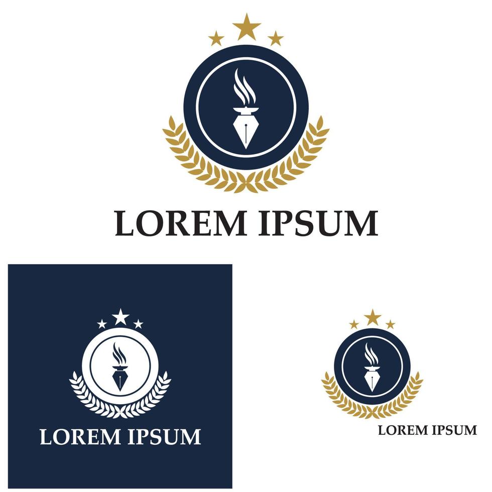 universitetsakademi skola och kurs logotyp designmall vektor