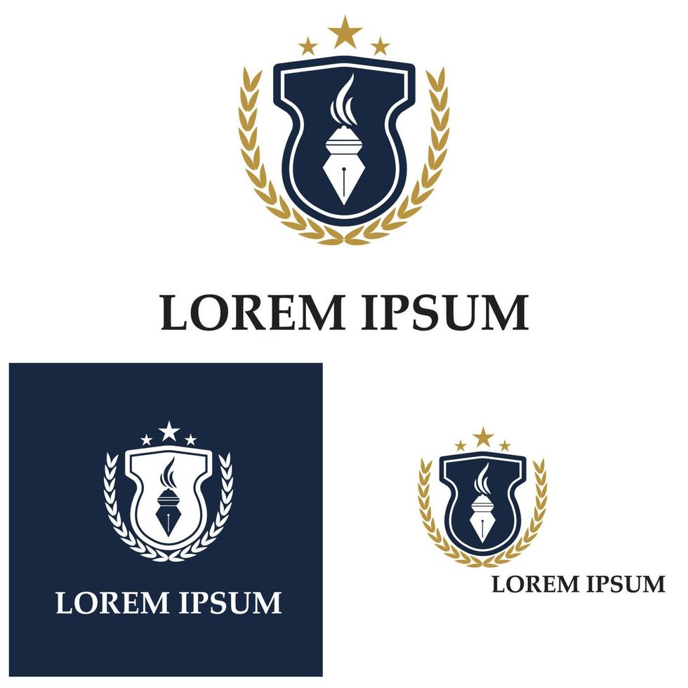 universitetsakademi skola och kurs logotyp designmall vektor