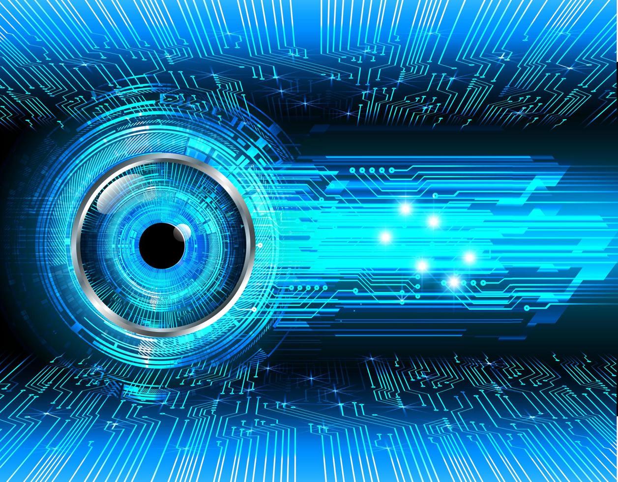 Hintergrund des zukünftigen Technologiekonzepts der Augen-Cyber-Schaltung vektor