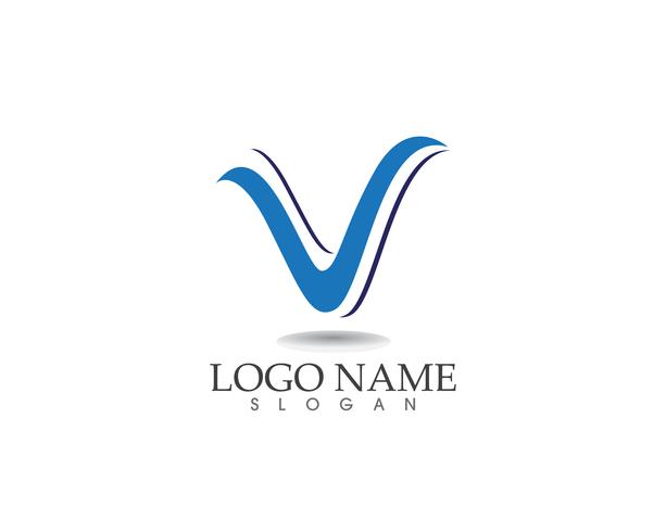 V-brev företagslogotyp och symbolmall vektor