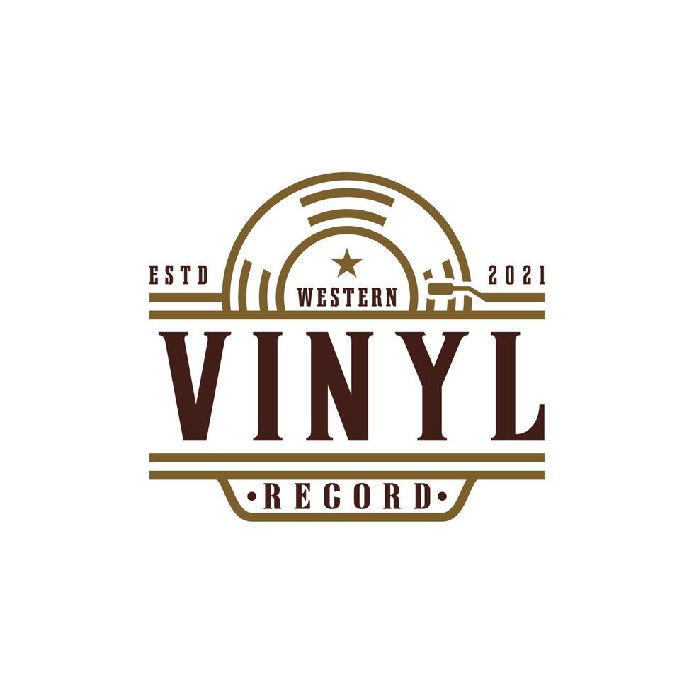 Tonstudio-Logo mit Schallplatten vektor