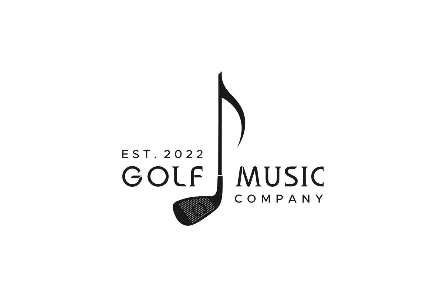 Golfschläger-Ton-Musik-Logo-Design vektor