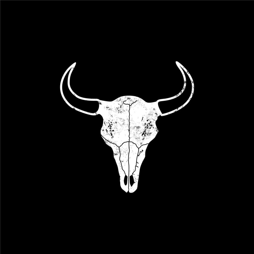 grunge ko buffel tjur bison angus skalle huvud vektor design