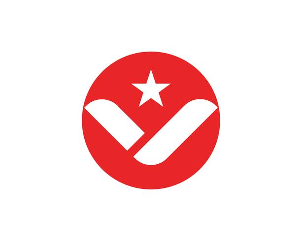V-logotypen affärslogotyp och symbolmall vektor