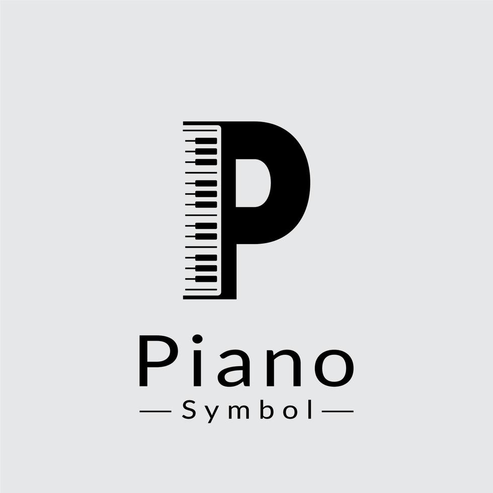 buchstabe p und klavierlogo design inspiration vektor