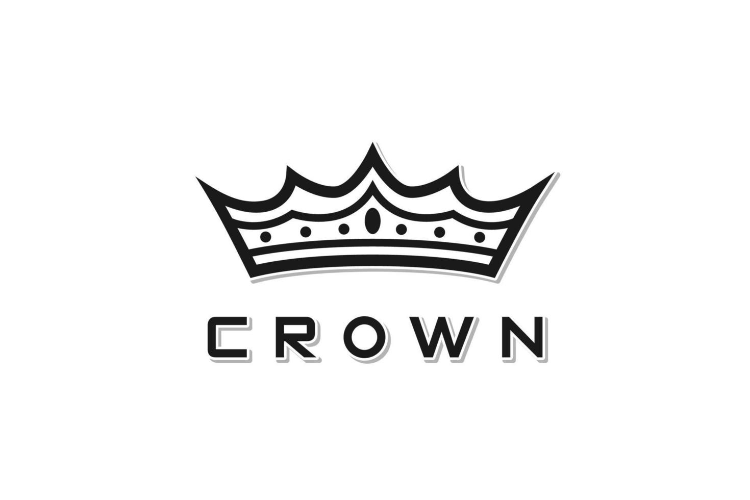 minimalistisk inspiration för design av royal queen crown logotyp vektor